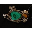 Anhänger No. 30 Jugendstil Malachit Neusilber 49 g 85 mm