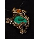 Anhänger No. 30 Jugendstil Malachit Neusilber 49 g 85 mm