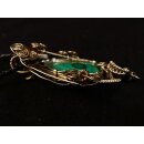 Anhänger No. 30 Jugendstil Malachit Neusilber 49 g 85 mm