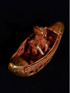 Figur 03 Muisca Kultur Goldmuseum Bogota Zeremonieboot 95 mm 137 g