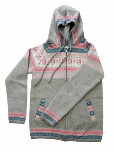 S01 Hoodie Kapuzenjacke Baby Alpaka Wolle Fasergemisch...