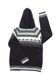 S06 Hoodie Kapuzenjacke Baby Alpaka Wolle Fasergemisch Größe S schwarz