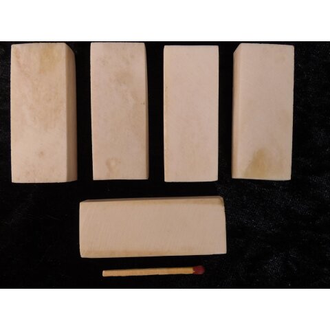 5 x Knochenplatte Rind Platte Rohling Büffelhorn matt geschliffen 50 x20 x8 mm No. 4