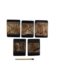 5 x Hornplatten antik braun Kreuzmuster 37 x 30  x 5 mm...