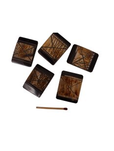 5 x Hornplatten antik braun Kreuzmuster 37 x 30  x 5 mm...