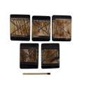 5 x Hornplatten antik braun Kreuzmuster 37 x 30  x 5 mm No.06