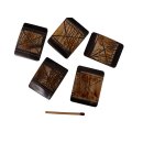 5 x Hornplatten antik braun Kreuzmuster 37 x 30  x 5 mm No.06