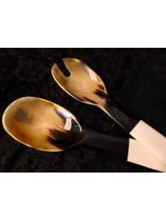 Salatbesteck Watussi Horn + Knochen Vandong 30 cm = Code H