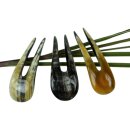 2 x Horn Haarnadel. doppelte Zinken kurz 10 cm