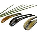 2 x Horn Haarnadel. doppelte Zinken kurz 10 cm