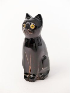 Hornfigur Katze = Code B schwarz 6,5 cm