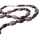Hornkette Kostanze schwarz und grau 100 cmNaturschmuck Ethno BIO ÖKO - 50 % reduziert