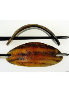 Horn Haarspange natur antik mit Nadel = Code C