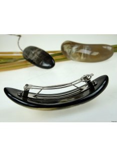 Horn Haarspange rund poliert mit Metallclip Made in France Patent 60 mm = Code C