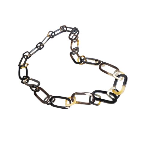 Horn Gliederkette Rivo6 Farbmix matt geschliffen veränderliche Länge 90 cm - Code G