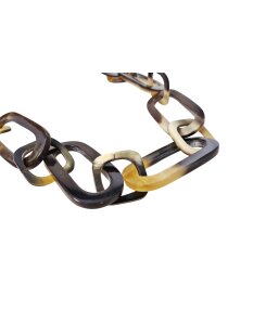 Horn Gliederkette Rivo6 Farbmix matt geschliffen veränderliche Länge 90 cm - Code G