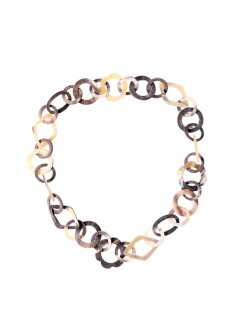 Horn Gliederkette Rivo6 Farbmix matt geschliffen veränderliche Länge 90 cm - Code G