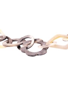 Horn Gliederkette Rivo6 Farbmix matt geschliffen veränderliche Länge 90 cm - Code G