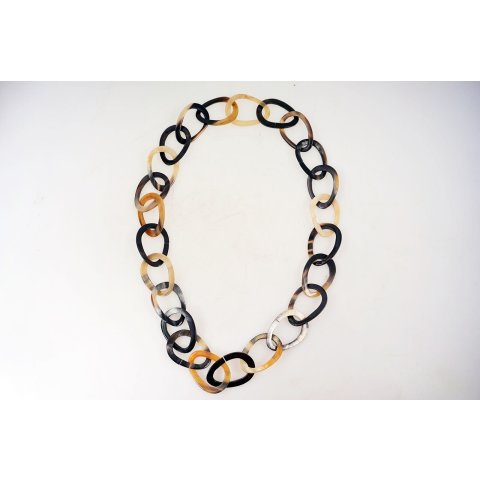 Horn Gliederkette Rivo6 Farbmix poliert Fixlänge 90 cm horn necklace 