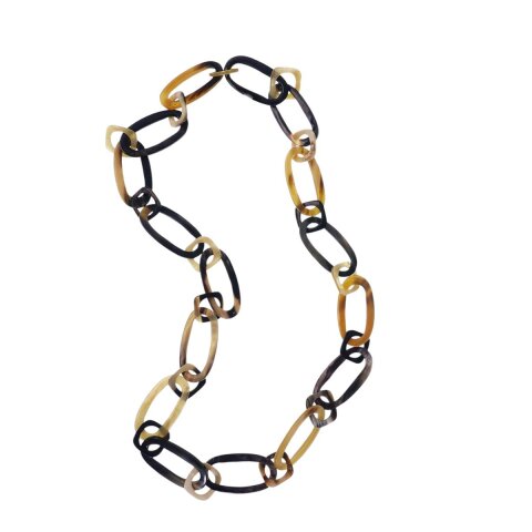 Horn Gliederkette Rivo4 gemixte Farben hell/dunkel poliert ca. 90 cm veränderlich = Code G