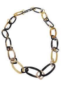 Horn Gliederkette Rivo4 gemixte Farben hell/dunkel poliert ca. 90 cm veränderlich = Code G