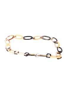 Horn Gliederkette Rivo4 gemixte Farben hell/dunkel poliert ca. 90 cm veränderlich = Code G