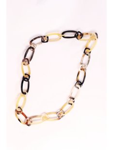 Horn Gliederkette Rivo4 gemixte Farben hell/dunkel poliert ca. 90 cm veränderliche Länge