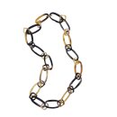 Horn Gliederkette Rivo4 gemixte Farben hell/dunkel poliert ca. 90 cm veränderlich = Code G