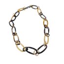 Horn Gliederkette Rivo4 gemixte Farben hell/dunkel poliert ca. 90 cm veränderlich = Code G