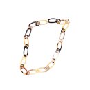 Horn Gliederkette Rivo4 gemixte Farben hell/dunkel poliert ca. 90 cm veränderlich = Code G