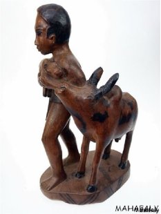 MF94 Skulptur der Bara Viehhirte  echt Palisanderholz 30...