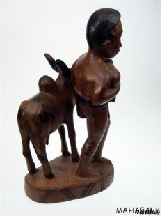 MF94 Skulptur der Bara Viehhirte  echt Palisanderholz 30 cm = 1970 