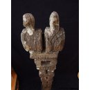AL117 original AloAlo Grabstele der Sakalava oder Mahafaly antik 2 Totenvögel 140 cm ca. 1920 