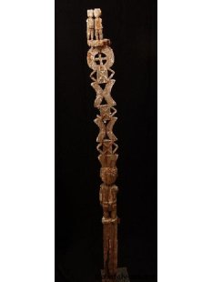 AL48 original AloAlo Grabstele der Mahafaly antik 3 Männer 200 cm ca. 1930 