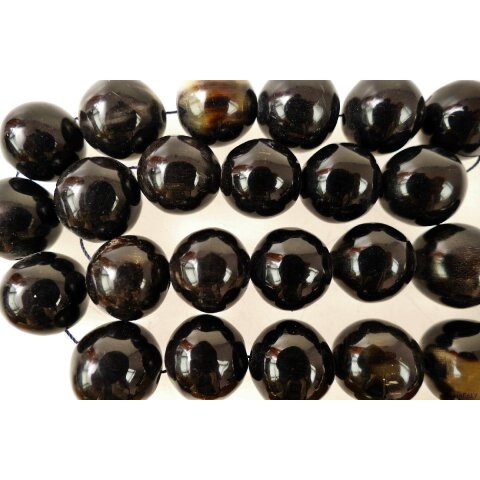 Hornperlen D: 25 mm 20 St. im 50 cm Strang = Code J dunkel+ hochpoliert