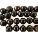 Hornperlen D: 25 mm 20 St. im 50 cm Strang = Code J dunkel+ hochpoliert