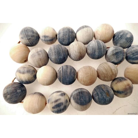 Hornperlen D: 35 mm 14 St.grau/hell geflammt + matt geschliffen