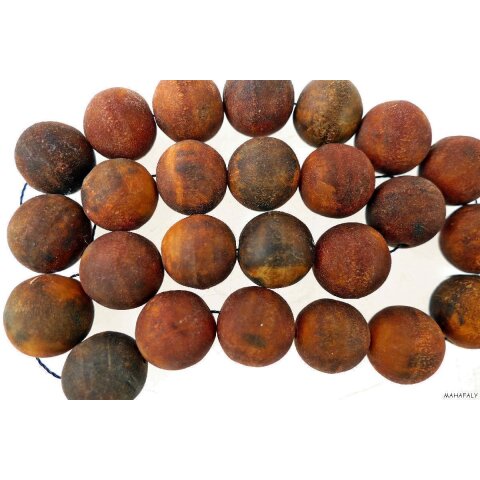 Hornperlen D: 35 mm 14 St.antik braun gebrannt + matt geschliffen