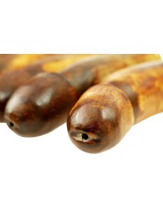 Horn Phallusskulptur und Dildo mit Gürtelschlitz. 18 bis 20 cm = Code D seidenmatt natur