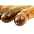 Horn Phallusskulptur und Dildo mit Gürtelschlitz. 18 bis 20 cm = Code D seidenmatt natur
