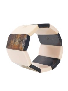 Horn Armband Hosijas hellbraun/weiß 50 mm = Code E