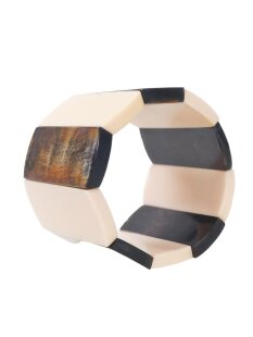 Horn Armband Hosijas hellbraun/weiß 50 mm = Code E