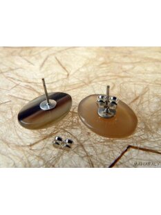 Ohrstecker. tropfenförmig gewölbt 15 mm = Code E hell