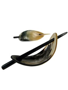 Horn Haarspange poliert mit Nadel verschiedene Formen =...