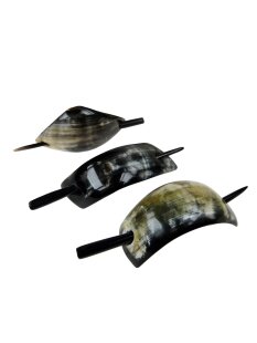 Horn Haarspange poliert mit Nadel verschiedene Formen = Code D