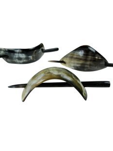 Horn Haarspange poliert mit Nadel verschiedene Formen = Code D