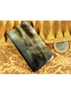 Horn Broschen. 6 cm = Code C dunkel rund
