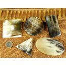 Horn Broschen. 6 cm = Code C dunkel rund