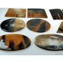 Hornplatten 80 mm quadratisch seidenmatt poliert