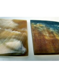 Hornplatten 90 x 60 mm rechteckig seidenmatt poliert